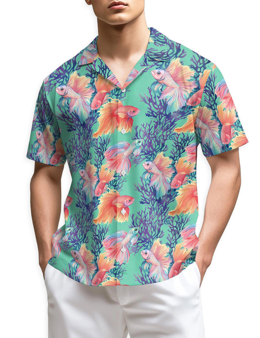 Netecom Golden Fish Hawaiian Shirt for Men