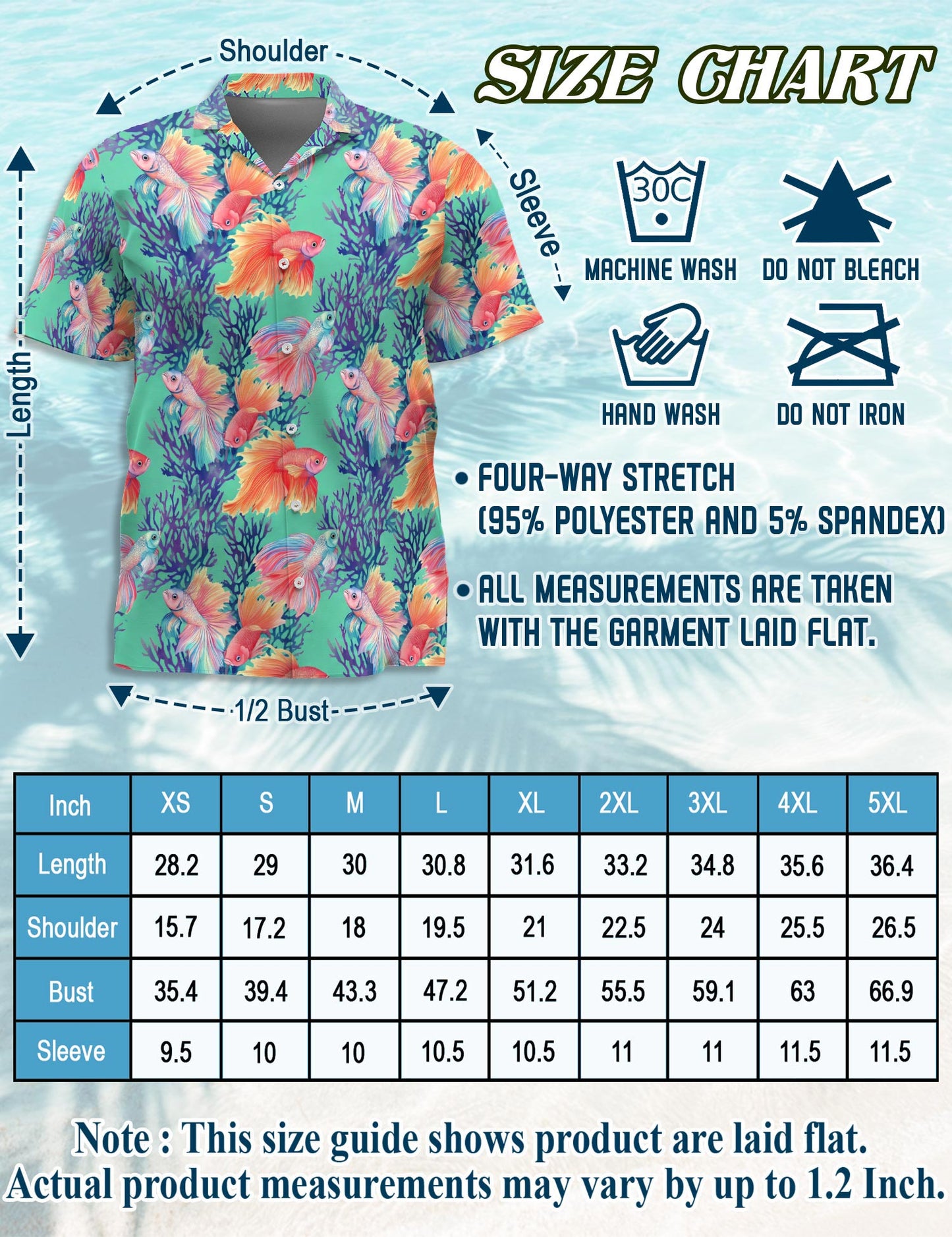 Netecom Golden Fish Hawaiian Shirt for Men, Ocean Style, Button Down Summer Beach Short Sleeve, S-5XL