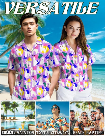 Netecom Goldendoodles Hawaiian Shirt for Men, Retro Style, Button Down Summer Beach Short Sleeve, S-5XL
