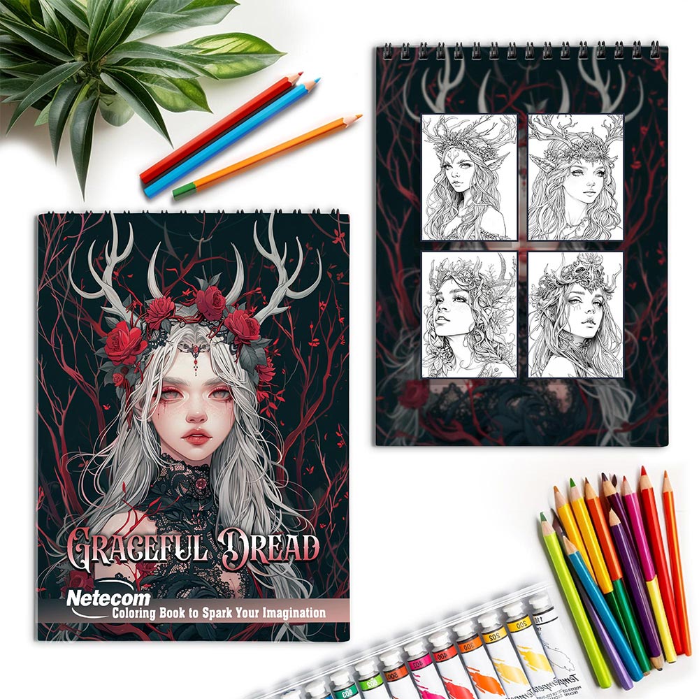 Netecom Graceful Dread Spiral Coloring Book for Adults