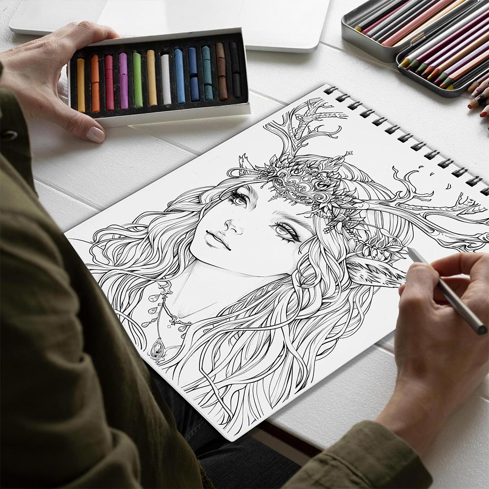 Netecom Graceful Dread Spiral Bound Coloring Book for Adults