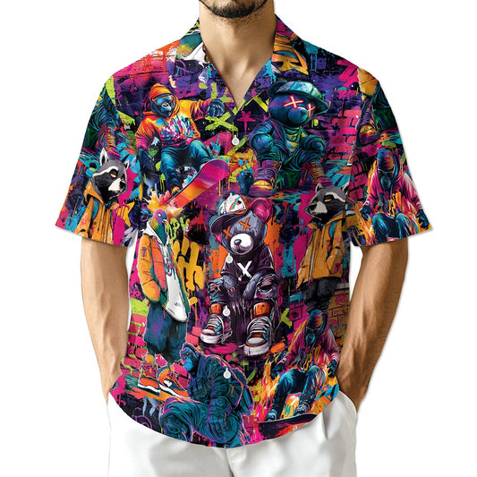 Netecom Graffiti Animal Hawaiian Shirt for Men Women