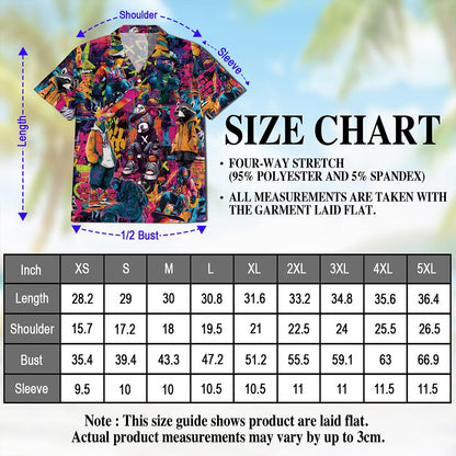 Netecom Graffiti Animal Hawaiian Shirt for Men Women, Graffiti Pop Art Button Down Summer Beach Short Sleeve Shirts, S-5XL