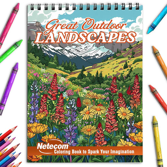 Netecom Great Outdoor Landscapes Coloring Book for Adults