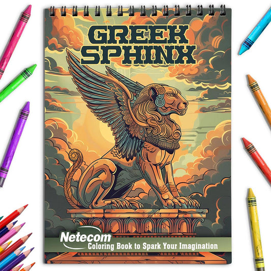 Netecom Greek Sphinx Coloring Book for Adults