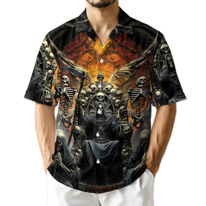 Netecom Grim Reaper Dark Skull Hawaiian Shirt for Men Women