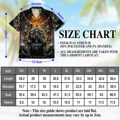 Netecom Grim Reaper Dark Skull Hawaiian Shirt for Men Women, Retro Button Down Summer Aloha Beach Short Sleeve Shirts, S-5XL