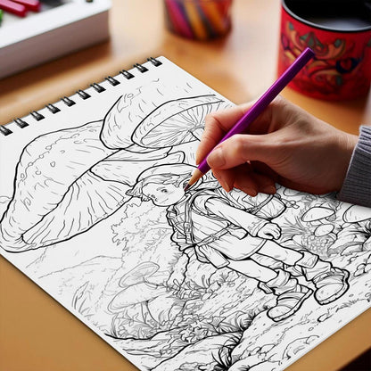 Netecom Halflings Coloring Book Spiral Bound for Adults
