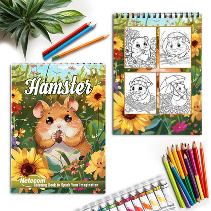 Netecom Hamster Spiral Coloring Book for Adults