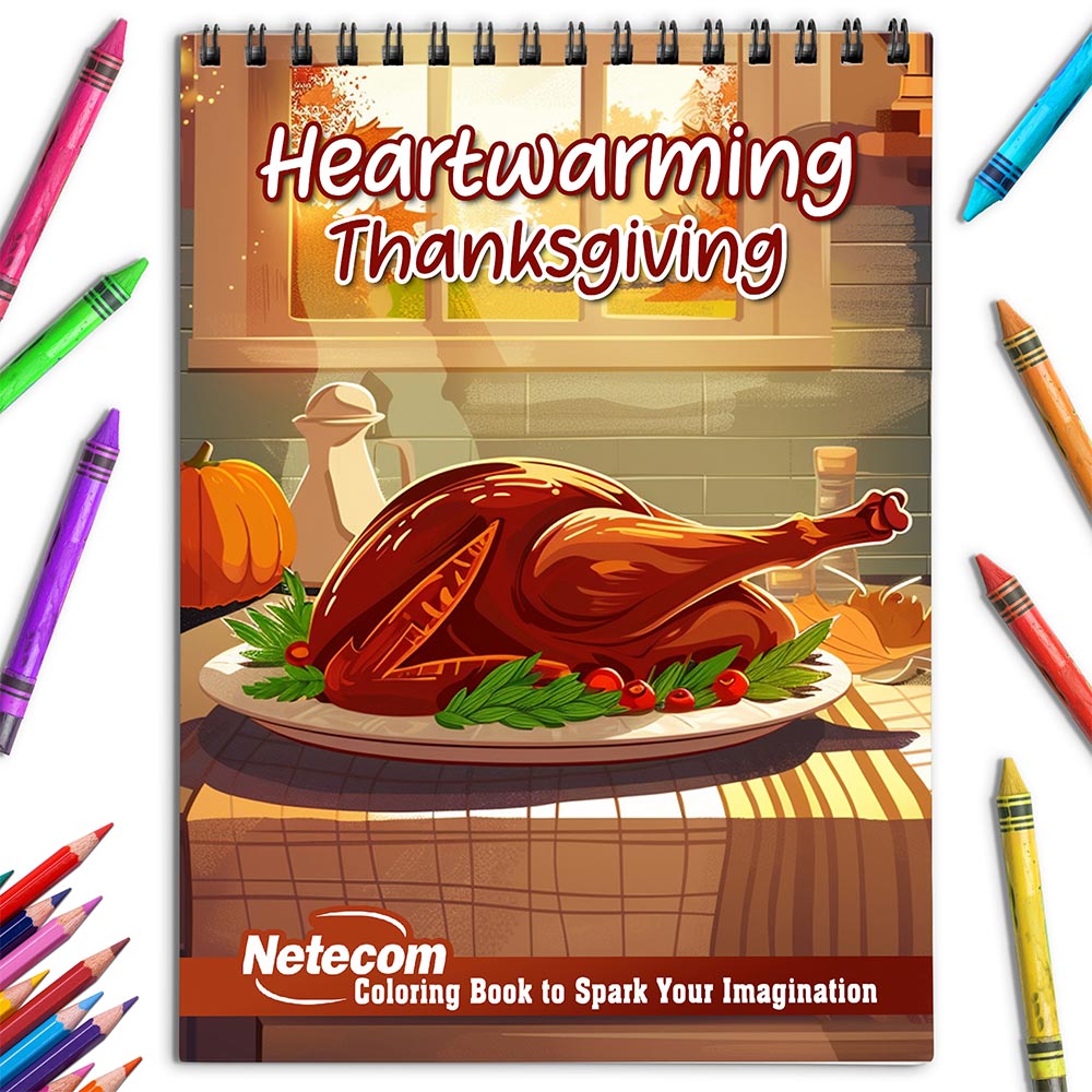 Netecom Heartwarming Thanksgiving Coloring Book for Adults