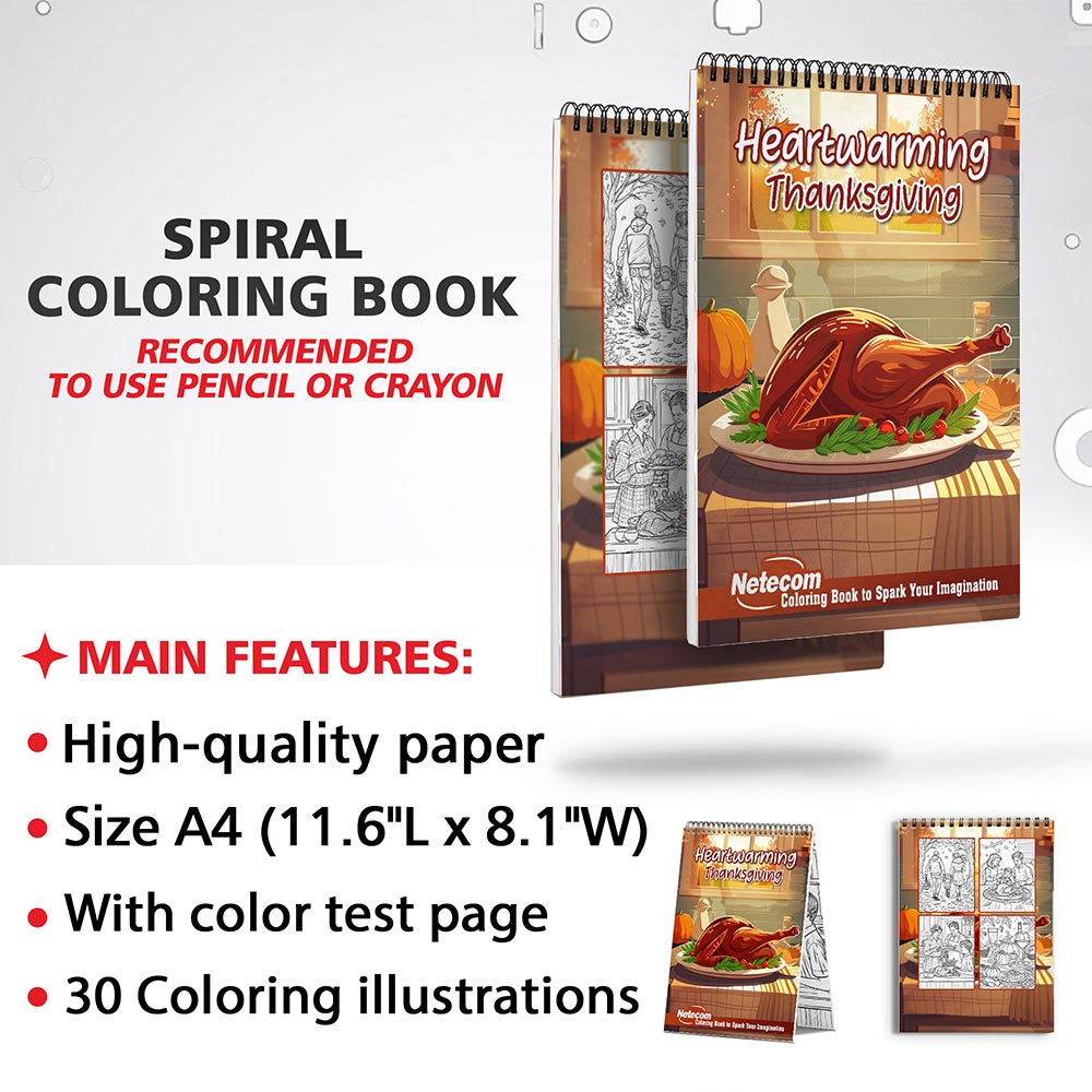 Netecom Heartwarming Thanksgiving Coloring Sheets for Adults