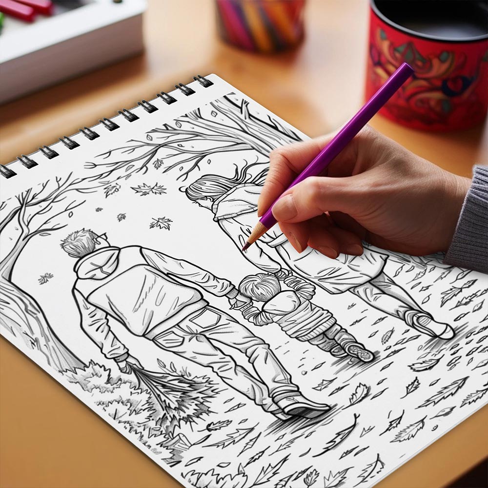 Netecom Heartwarming Thanksgiving Coloring Book Spiral Bound for Adults