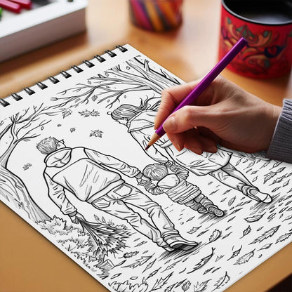 Netecom Heartwarming Thanksgiving Coloring Book Spiral Bound for Adults