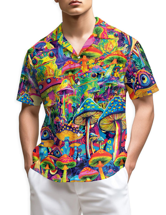 Netecom Hippie Mushroom Hawaiian Shirt for Men