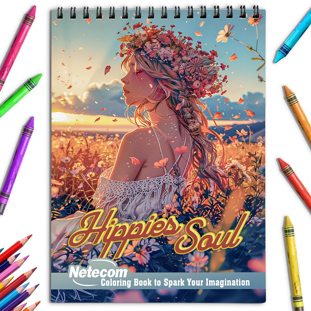 Netecom Hippies Soul Coloring Book for Adults