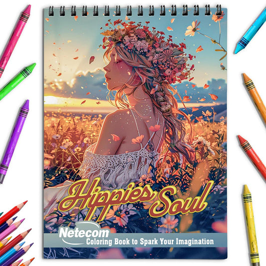 Netecom Hippies Soul Coloring Book for Adults