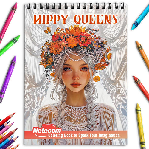 Netecom Hippy Queens Coloring Book for Adults