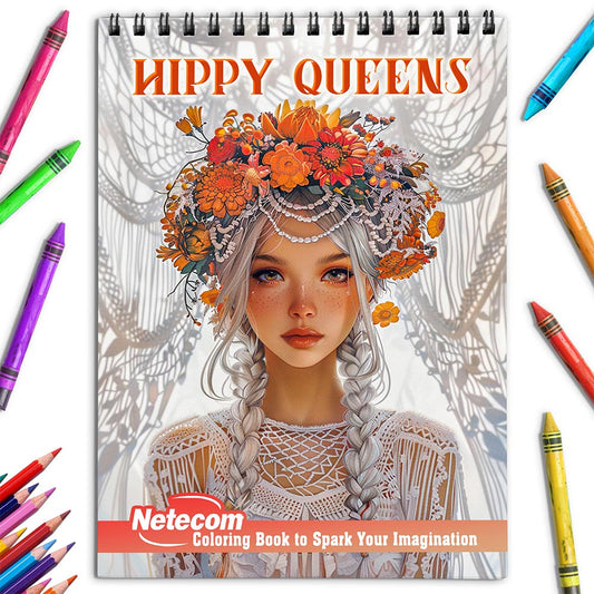 Netecom Hippy Queens Coloring Book for Adults