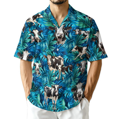 Netecom Holstein Friesian Cattle Hawaiian Shirt for Men