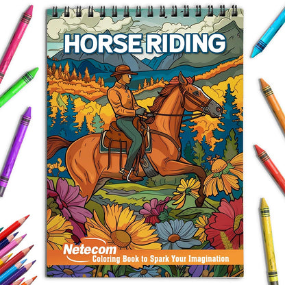 Netecom Horse Riding Coloring Book for Adults