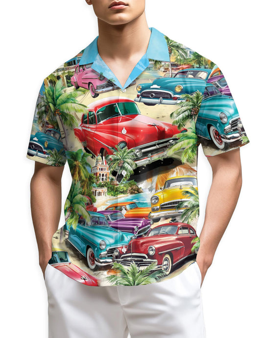 Netecom Hot Rod Classic Cars Hawaiian Shirt for Men