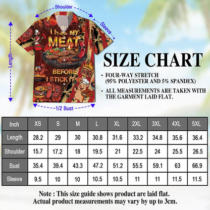Netecom I Rub My Meat Hawaiian Shirt for Men, Button Down Summer Beach Short Sleeve, S-5XL