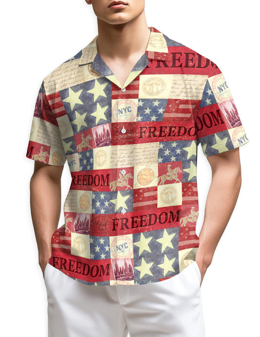 Netecom Independence Day Hawaiian Shirt for Men