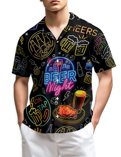 Netecom It's Beer Night Neon Hawaiian Shirt for Men