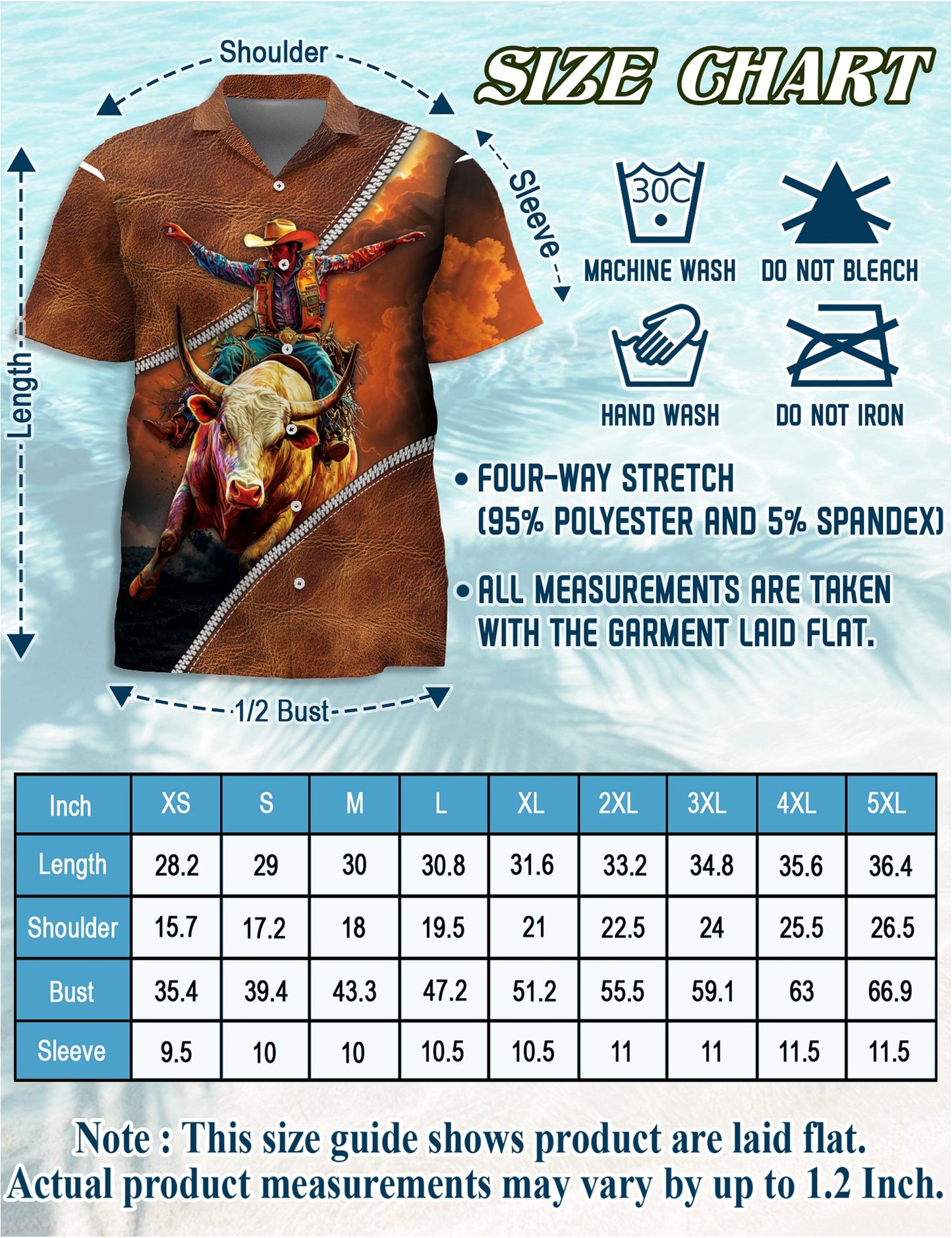 Netecom It's Rodeo Time Bull Riding Hawaiian Shirt for Men, Western Rodeo Style, Button Down Summer Beach Short Sleeve, S-5XL