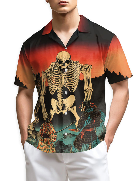 Netecom Japanese Aesthetic Ukiyoe Hawaiian Shirt for Men