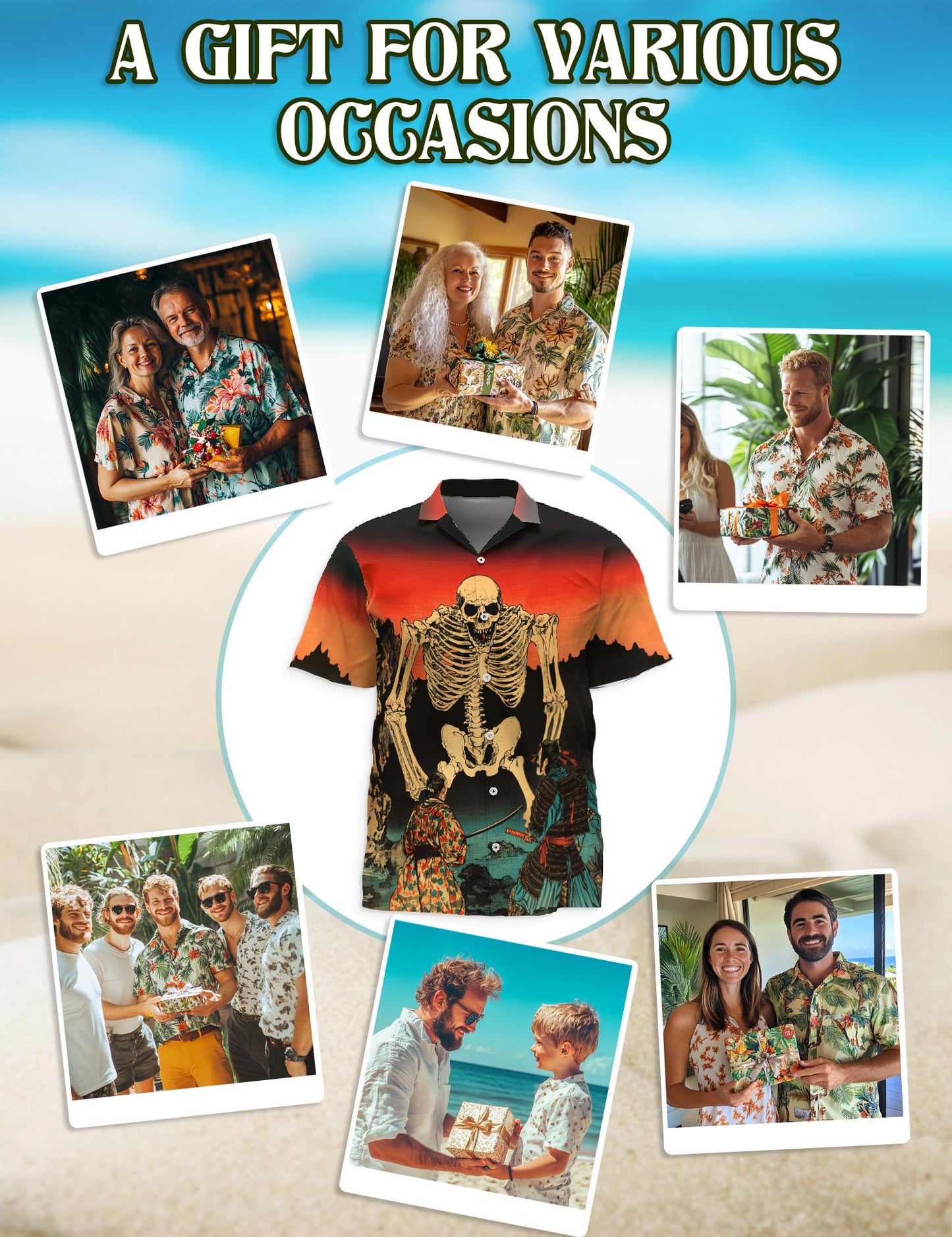 Netecom Japanese Aesthetic Ukiyoe Hawaiian Shirt for Men, Traditional Art Style, Button Down Summer Beach Short Sleeve, S-5XL