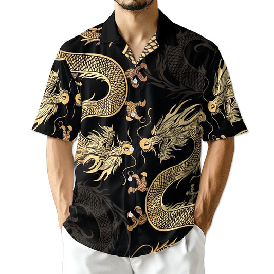 Netecom Japanese Dragon Hawaiian Shirt for Men