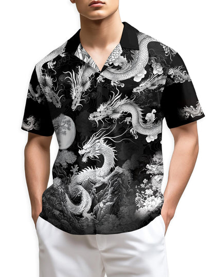 Netecom Japanese Dragon Hawaiian Shirt for Men