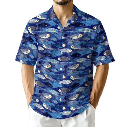 Netecom Japanese Fish Pattern Shirt for Men
