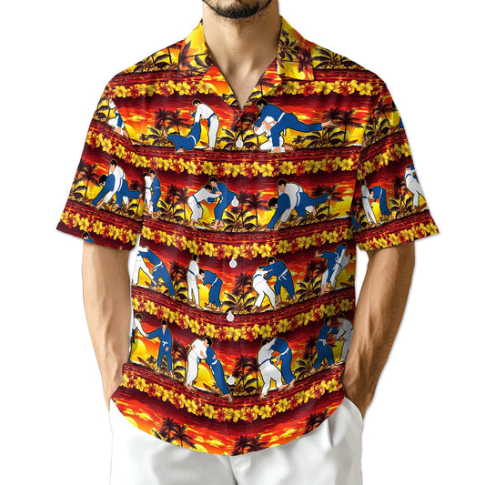 Netecom Judo Palm Hawaiian Shirt for Men