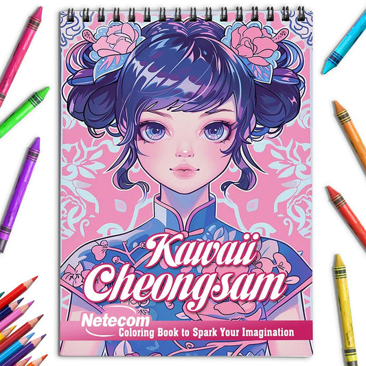 Netecom Kawaii Cheongsam Coloring Book for Adults