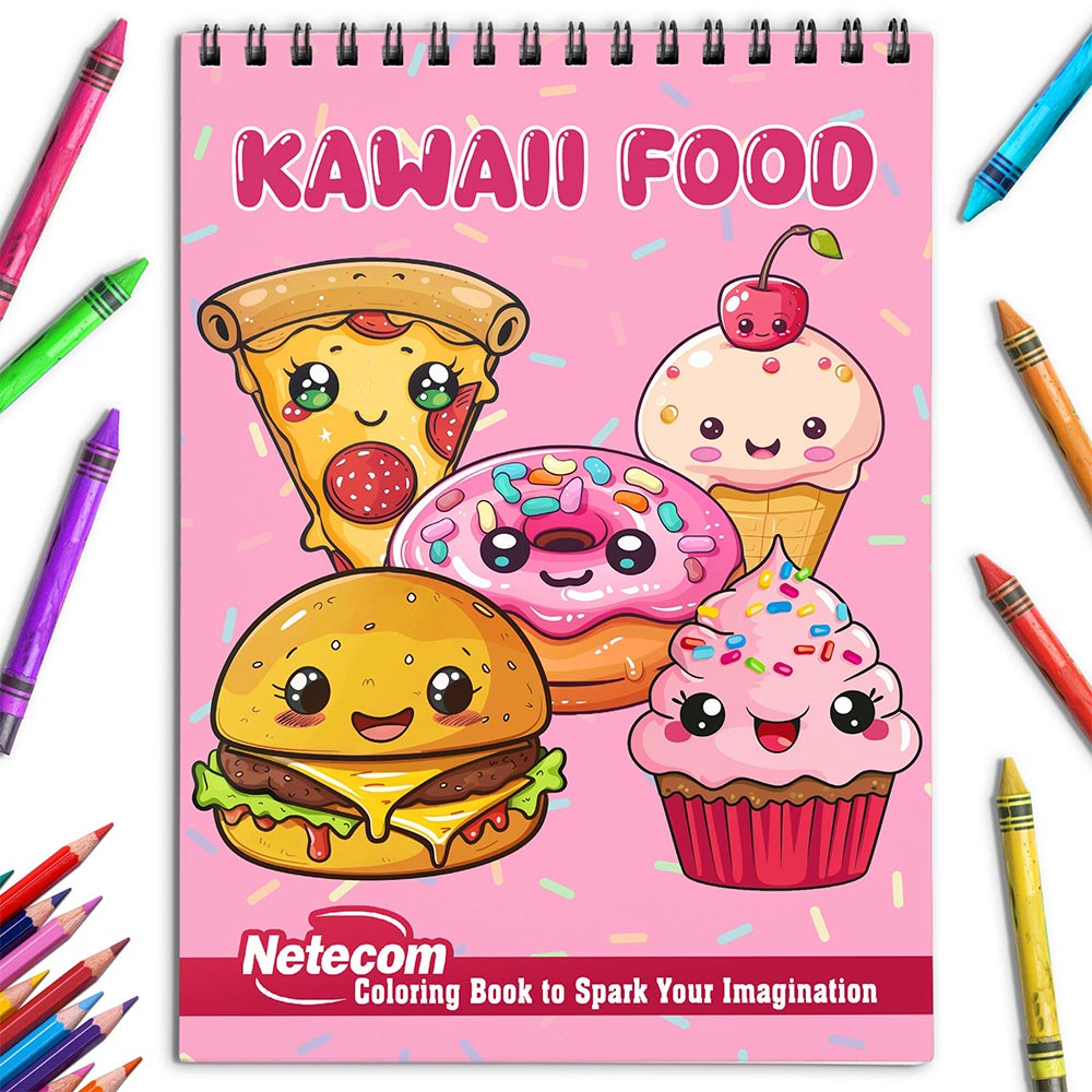 Netecom Kawaii Food Coloring Book for Adults