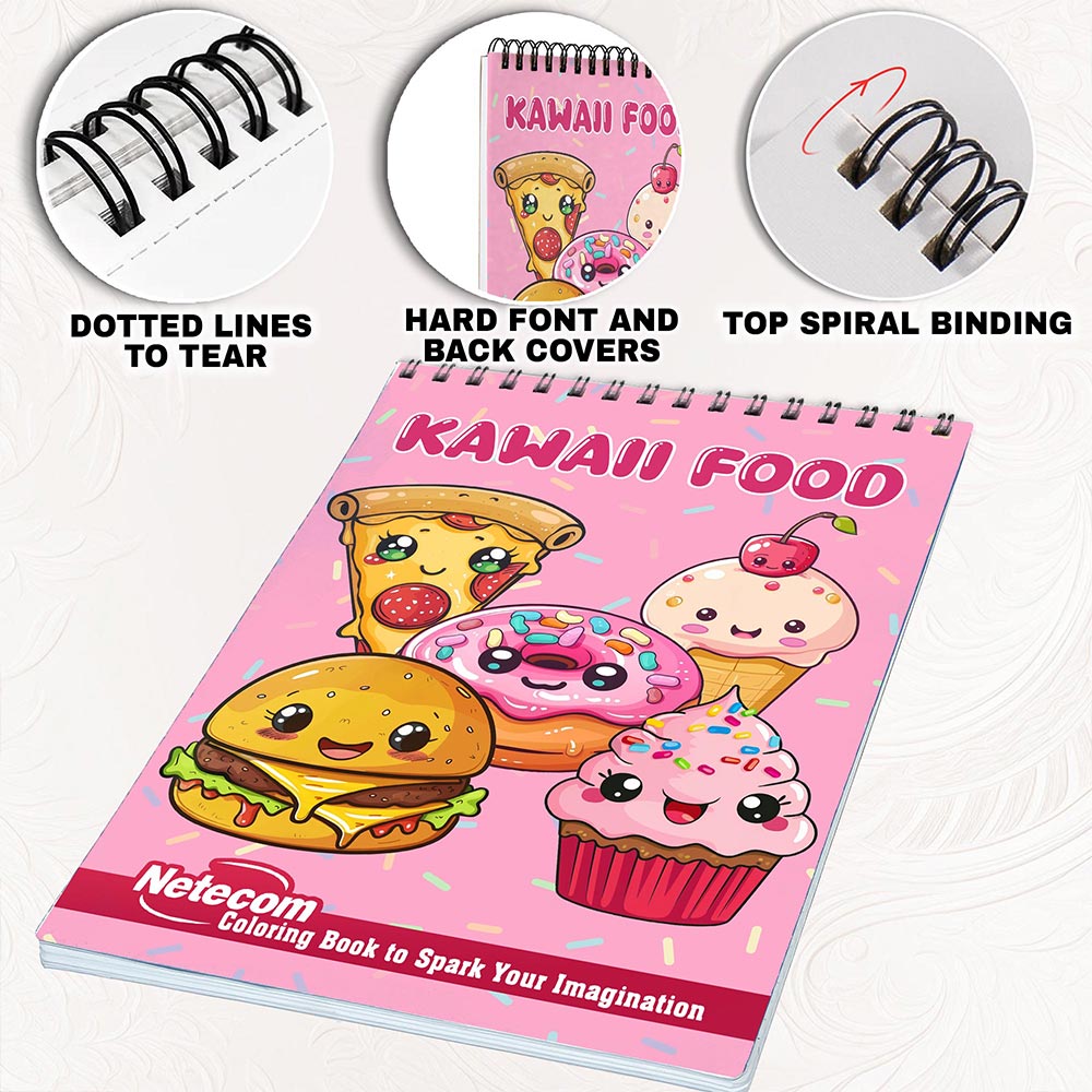 Netecom Kawaii Food Coloring Pages for Adults