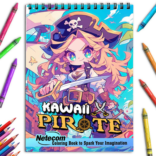 Netecom Kawaii Pirate Coloring Book for Adults