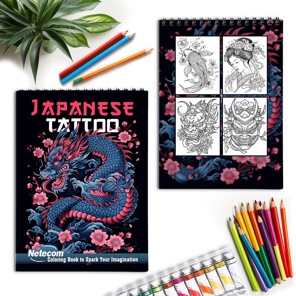 Netecom Kawaii Pirate Spiral Coloring Book for Adults