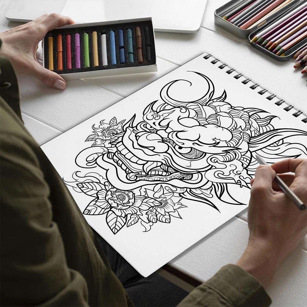 Netecom Kawaii Pirate Spiral Bound Coloring Book for Adults