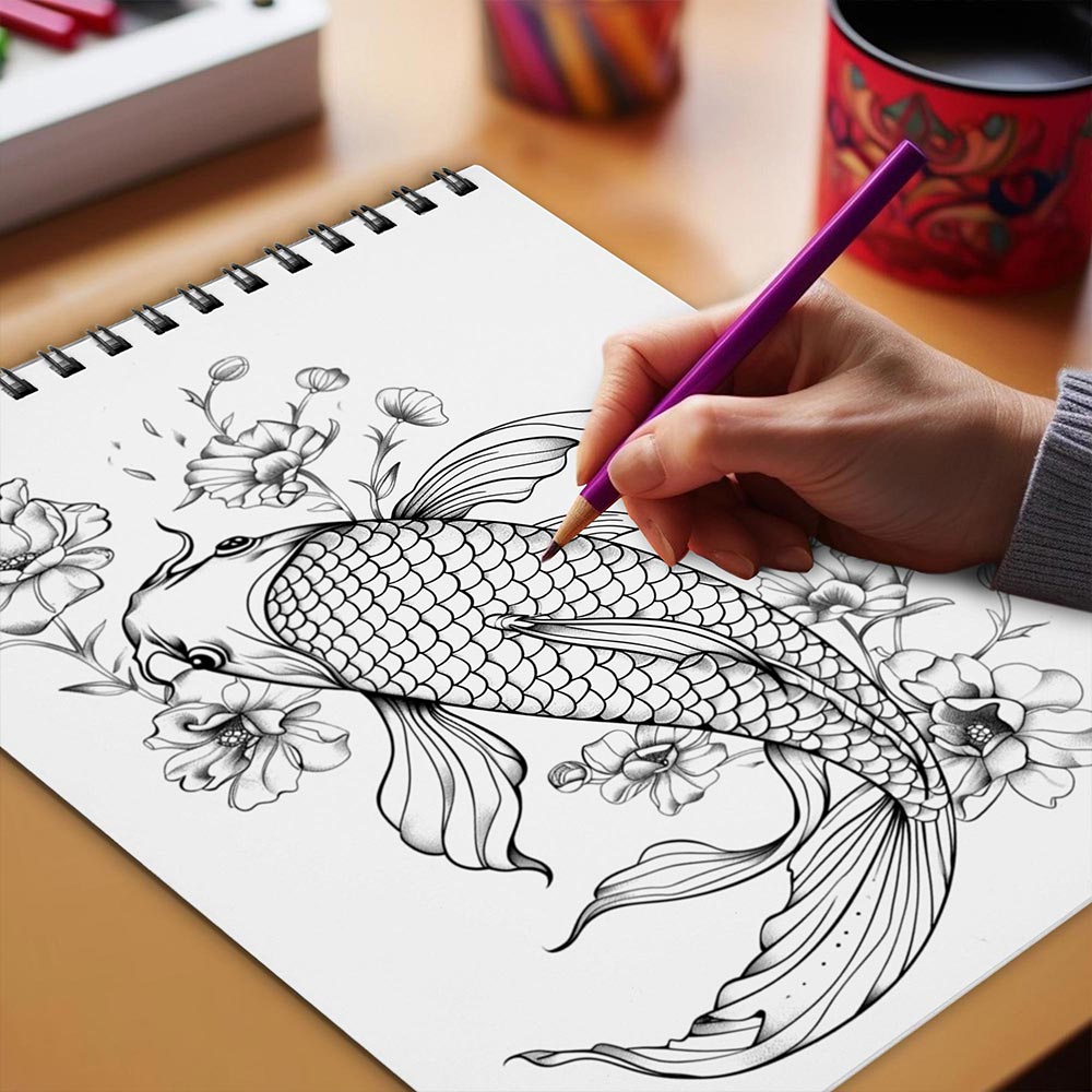 Netecom Kawaii Pirate Coloring Book Spiral Bound for Adults