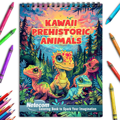 Netecom Kawaii Prehistoric Animals Coloring Book for Adults