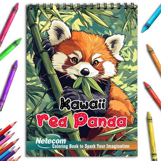 Netecom Kawaii Red Panda Coloring Book for Adults
