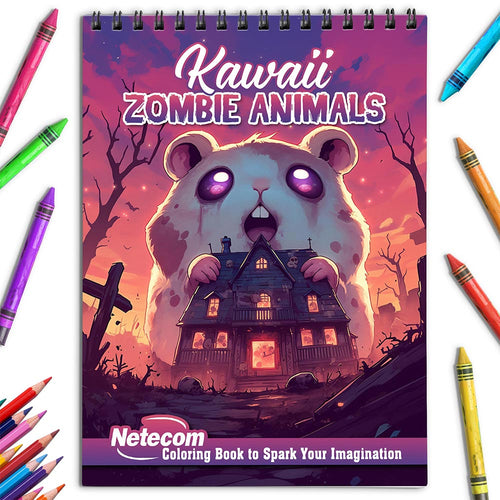 Netecom Kawaii Zombie Animals Coloring Book for Adult