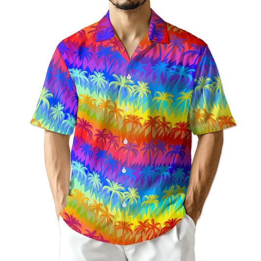 Netecom LGBT Coconut Palm Hawaiian Shirt for Men