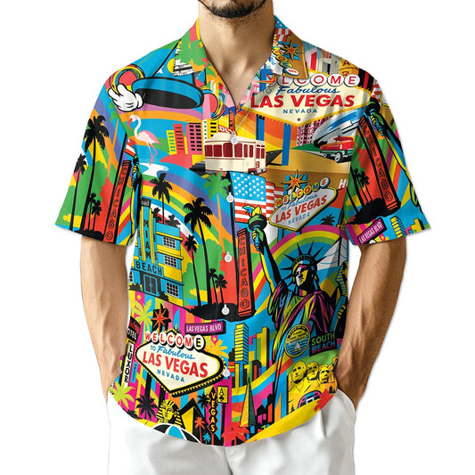 Netecom Las Vegas City Hawaiian Shirt for Men