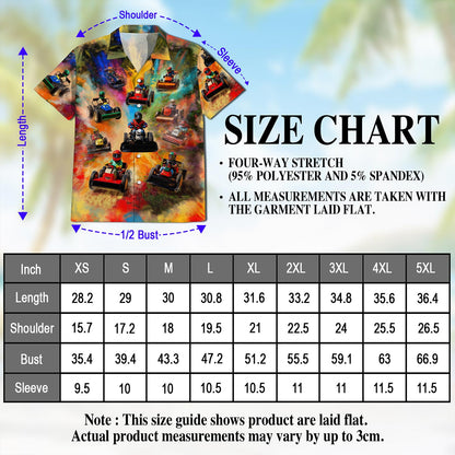 Netecom Lawn Mower Racing Hawaiian Shirt for Men, Tropical Style, Button Down Summer Beach Short Sleeve, S-5XL