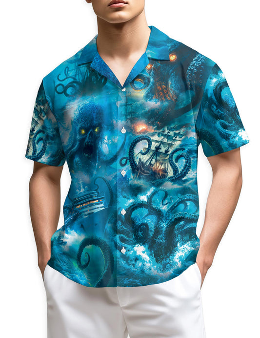 Netecom Legendary Octopus Attack Hawaiian Shirt for Men