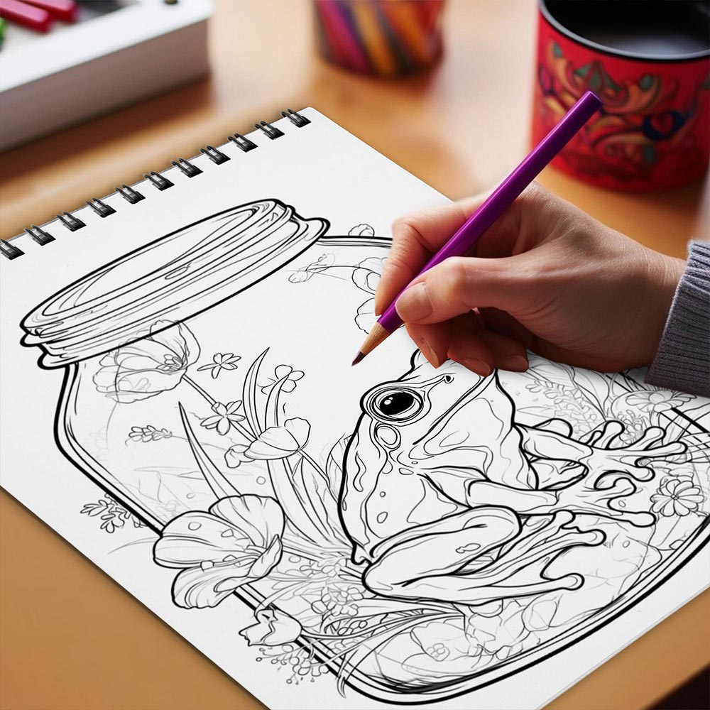 Netecom Life Inside A Bottle Coloring Book Spiral Bound for Adults